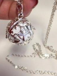 img 1 attached to EUDORA Harmony Bola Necklace - 20mm Tree of Love Pendant with Serenity Prayer Perfume - Mexican Pregnancy Ball - 30 inch Chain review by Alex Maynard