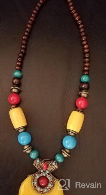 img 1 attached to Ethnadore Vintage Indian Oxidized Beaded Pendant Necklace – Statement Jewelry review by Alicia Moore