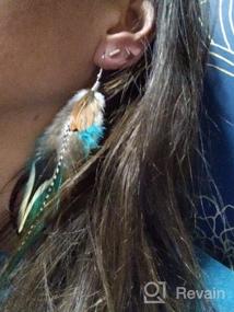 img 6 attached to Bohemian Multicolor Pheasant Feather Earrings Handmade Natural Dangle Jewelry (ER006314)