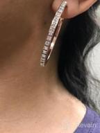 img 1 attached to Hypoallergenic Big Hoop Earrings For Women - 3-4 Pairs Of CZ Stones In 18K Gold, Rose Gold, And Black Plating review by Jerrica Colbert
