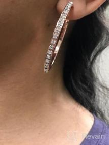 img 6 attached to Hypoallergenic Big Hoop Earrings For Women - 3-4 Pairs Of CZ Stones In 18K Gold, Rose Gold, And Black Plating