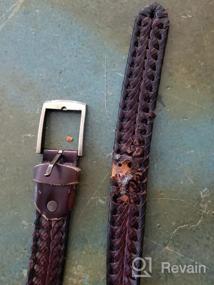 img 8 attached to Men'S Fashionable Woven Leather Belt With Braided Buckle