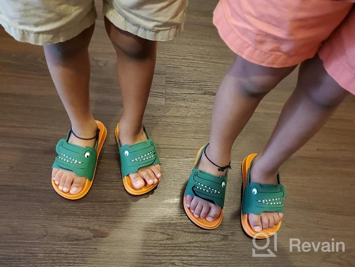 img 1 attached to 🌈 FUNKYMONKEY Rainbow Boys' Toddler Sandals - Outdoor Shoes review by Scott Wallace