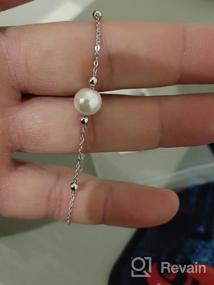 img 5 attached to 💎 Infinite U Simulated Pearl Bracelet - 925 Sterling Silver, 6"+1" Extender - Charm Bracelets for Girls and Women