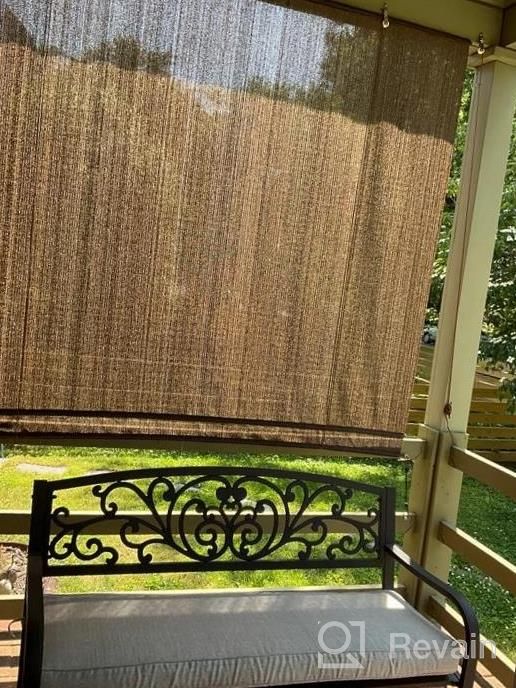 img 1 attached to TANG Sunshades Depot Exterior Roller Shade Roll Up Shade For Patio Deck Porch Pergola Balcony Backyard Patio Or Other Outdoor Spaces Blinds Light Filtering Block 90% UV Rays 7’ W X 6’ L Brown review by Pete Brown