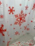 img 1 attached to 4-Piece Winter Wonderland Shower Curtain Set With Toilet Lid Cover And Non-Slip Rugs - Emvency Christmas Snowflake Decor For Bathroom review by Jose Ballard