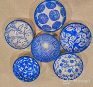 img 1 attached to Set Of 6 Selamica Ceramic 2.6 OZ Square Dipping Bowls - Vintage Blue Soy Sauce Dishes, Ketchup Side Dish Ramekins For BBQ & Oven Safe Stackable review by Amy Anderson