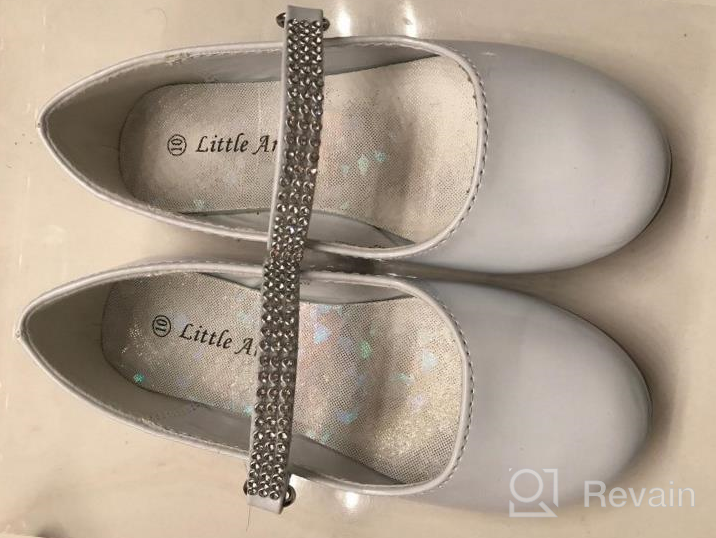 img 1 attached to 👧 Sparkling Rhinestone Toddler & Little Girls' Leatherette Ballerina Flats review by John Clarey