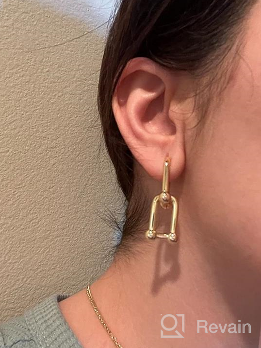 img 1 attached to 14K Gold Small Chunky Huggie Hoop Earrings for Women, Stainless Steel Mini Big Hoop Earrings for Girls review by Autumn Harris