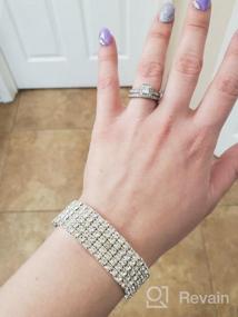 img 5 attached to Yumei Jewelry 5 Strand Rhinestone Stretch Bracelet: Elegant Silver-tone Sparkling Bridal Tennis Bangle