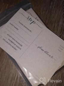 img 8 attached to Открытки Rustic Kraft Tan RSVP (набор из 50) - 4 x 6 дюймов, пустые с почтовой стороной для свадьбы, девичника, детского душа - сделано в США