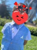 img 1 attached to Summer Outfit Set for Boys: 👖 4-Piece Cotton/Linen Blend Vest, Shirt, Tie, and Pants review by John Bailey