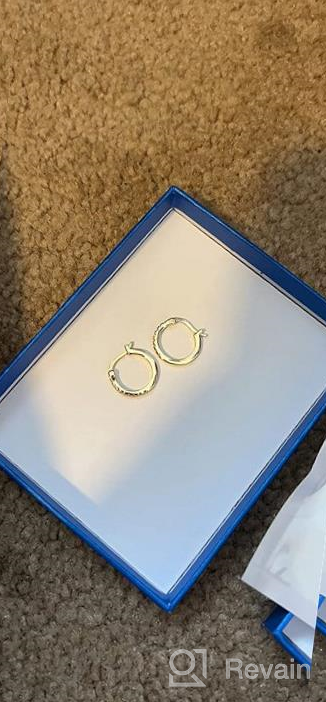 img 1 attached to Hypoallergenic Lightweight Small Hoop Earrings For Women - 14K Real Gold Plated With Cubic Zirconia Accents - Jewlpire 925 Sterling Silver Post - Perfect Jewelry Gifts, Available In 15Mm/20Mm Sizes review by Mary Hall