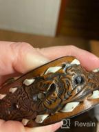 img 1 attached to 👦 Stylish Boys' Brown Floral Tooled Belt with Buckstitching and Buckle by Nocona Belt Co. review by Bilal Cartwright