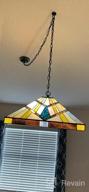 img 1 attached to Tiffany-Style Semi-Flush Mount Ceiling Light With 2 Lights, 14-Inch Wide Stained Glass Pendant For Living Room, Bedroom, And Hallway By Capulina review by Daniel Haddo