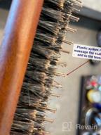 img 1 attached to Set Of 2 Anti-Static Boar Bristle Round Brushes For Professional Blow Dry Styling, Curling, And Teasing Hair With Pointed Tail Wooden Combs By Wismee review by Dave Connelly