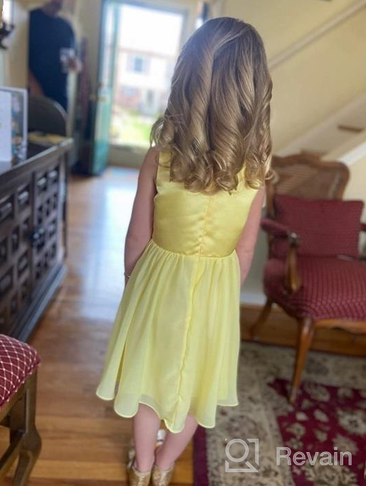 img 1 attached to Summer Ruffled Chiffon 💃 Bridesmaid Dresses for Girls' Wedding Apparel review by Tim Ross