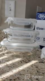 img 7 attached to Оставайтесь свежими и организованными с контейнерами для хранения из стекла Bayco - 9 наборов герметичных контейнеров для приготовления пищи в синем цвете.