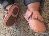 img 1 attached to Hard Soled Leather Baby Moccasins With Tassel Design For Boys And Girls - Hongteya Crib And Toddler Shoes review by Steven Doty
