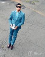 img 1 attached to Mens 3-Piece Plaid Suit Set Modern Fit Jacket Tux Blazer Vest Pants review by Junior Samson
