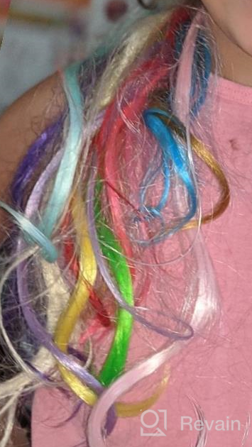 img 1 attached to 12-Piece Rainbow Hairpiece For Kids Girls & Women - Highlight Your Party With Multi-Color Synthetic Hair Extensions! review by Badazz Webb