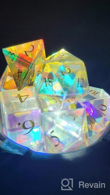 img 1 attached to Experience The Magic With UDIXI'S Handmade Natural Gemstone D&D Dice Set In Dark Purple Cat'S Eye review by Derrick Shah