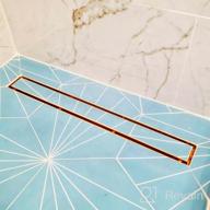 img 1 attached to NeoDrain 24-Inch Brushed Brass Linear Shower Drain With 2-In-1 Flat And Tile Insert Cover - Stainless Steel Rectangle Floor Drain For Showers review by Polo Bradley