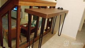 img 7 attached to Rivet Hairpin Tall Console Bar Table - Stylish Wood And Metal Design In Walnut And Black