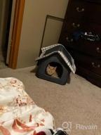 img 1 attached to Hollypet Pet Bed Warm Cave Nest Villa Sleeping House For Cats And Small Dogs, Pink Cabin, 14L X 14W X 13H review by Joe Jimenez