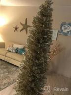 img 1 attached to 6Ft Black Pencil Christmas Tree - 520 Branch Tips, Metal Stand & Slim Design For Indoor Holiday Decorations review by Tamika Lewis