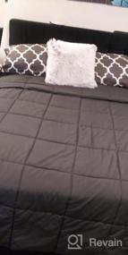 img 8 attached to Black All Season Cal King Size Soft Quilted Down Alternative Comforter Duvet Insert With Corner Tabs, Winter Summer Warm Fluffy - EDILLY 96" X 104