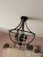 img 1 attached to Rustic 4-Light 16.5" Farmhouse Chandelier Flush Mount Ceiling Light Fixture For Dining Room Kitchen Hallway Bedroom review by Doug Friedman
