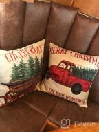 img 1 attached to Songtec Christmas Pillow Covers 12X20 Inches, Red Vintage Truck Home Decorations Clearance Farmhouse Throw Pillowcase Cushion For Outdoor Patio – Set Of 2 review by Christy Wade