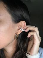img 1 attached to Chic Chunky Open Hoops: 14K Gold Plated Earrings for Women & Girls with Sterling Silver Posts review by Freddie Newton