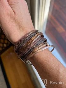 img 6 attached to 💫 GelConnie LPB290-brown Multilayer Magnetic Bohemian Wrap Bracelets for Women