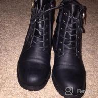 img 1 attached to Combat Boots For Women With Credit Card Pocket: DailyShoes Military Lace-Up And Buckle Ankle High Design review by Sadik Pinger
