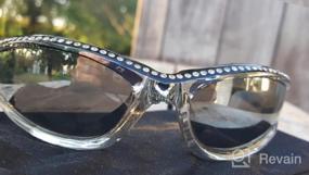 img 5 attached to Women'S Motorcycle Sunglasses With Chrome Frame And Rhinestones, Foam Padded Biker Shades