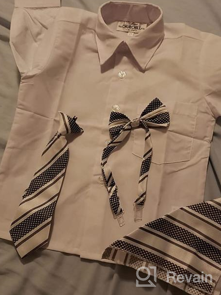 img 1 attached to S.H. Churchill & Co. Boy's Dress Shirt Set with Long Tie, Bow Tie, and Hanky - 4 Piece review by Dee Holt