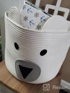 img 1 attached to CherryNow Woven Cotton Rope Basket Hamper For Kids' Toys, Baby Nursery, And Bedroom Clothes Storage - 10'' (H) X 12'' (D) review by Becky Gilbert