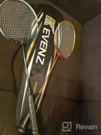 img 1 attached to KEVENZ 2 Pack High-Grade Carbon Fiber Badminton Racquet Set W/Carry Bag - Red & Black review by Christopher Clearfield