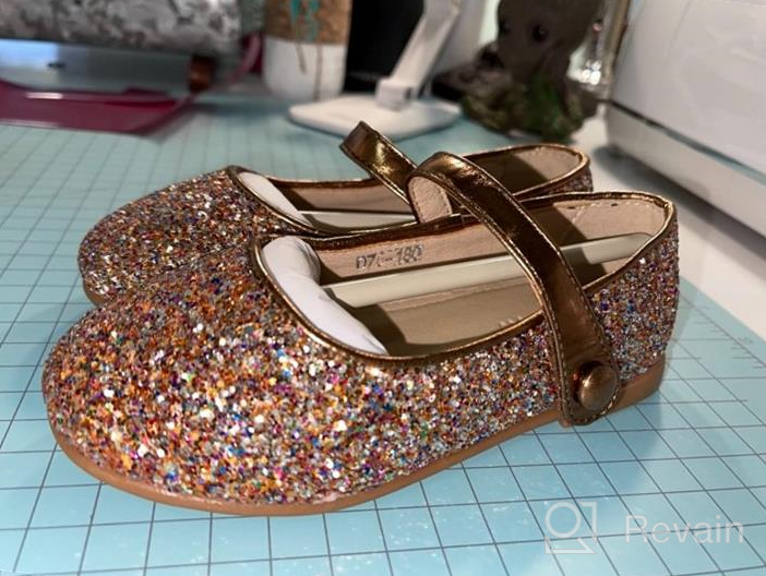 img 1 attached to 👧 LX7 Little/Big Girl Glitter Gold/Black/Red/White/Brown/Multi Dress Mary Jane Flat Shoes for Toddler: Sparkle with Style! review by Mark Hayes