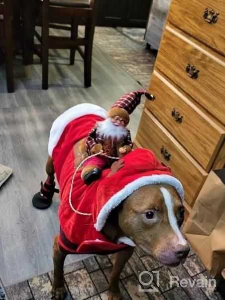 img 1 attached to XX-Large Red Santa Claus Riding Dog Costume For Christmas Party Outfit - Lewondr Pet Apparel review by Chris Kidd