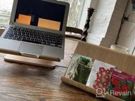 img 1 attached to 🖥️ Wooden Laptop Stand - SAMDI Wooden Cooling Stand Holder for MacBook Air/Pro Retina Laptop PC Notebook (White Birch) review by Jay Blo