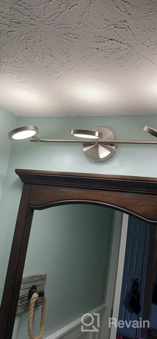 img 1 attached to Upgrade Your Bath Space With Joossnwell LED Vanity Lights - Adjustable 4-Light Fixtures With Nickel Finish And Swing Arm Up And Down Wall Sconces review by Ron Damndjperiod