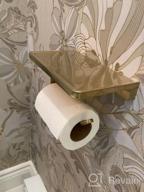 картинка 1 прикреплена к отзыву Matte Black TRUSTMI Toilet Paper Holder With Phone Shelf | Wall Mounted Bathroom Storage & Tissue Dispenser от George Mack