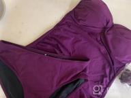 img 1 attached to Women'S Twist Front Bandeau Tankini Set: Ruched Tummy Control, Mid Waist Briefs - Shuangyu review by Marquel Rubio
