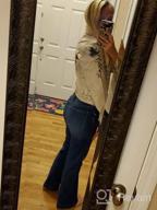 img 1 attached to Women'S High Waisted Flare Jeans: GRAPENT Stretch Denim Wide Leg Baggy Pants review by Ryan Calabro