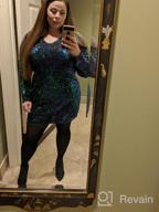 img 1 attached to Plus Size Glitter Sequin Bodycon Dress For Women: V-Neck Cocktail Party Evening Mini Dress With Sparkle And Stretchy Material By IN'VOLAND review by Travis Garron
