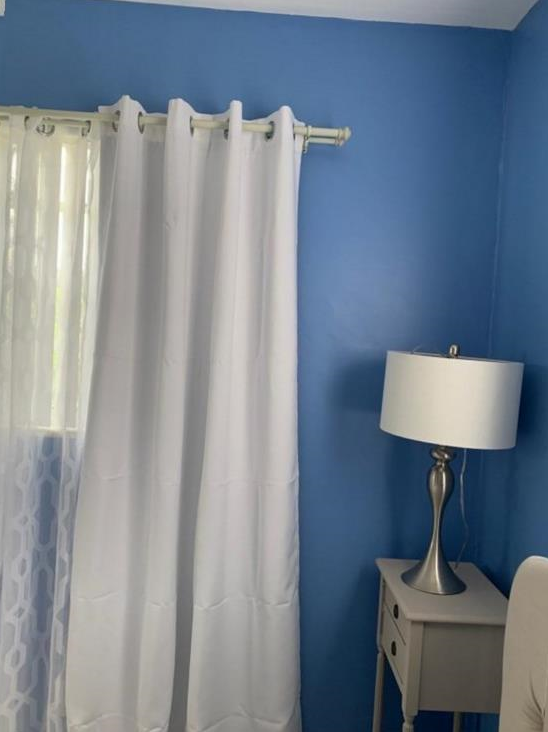 img 1 attached to Anjee Blackout Curtains For Bedroom 63 Inches Long 100% Room Darkening Blue Window Drapes Thermal Insulated Grommets Drapery 2 Panels, Blue 52X63 Inches review by Aavon Dark