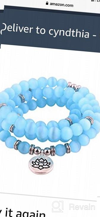 img 1 attached to GVUSMIL 8mm 108 Mala Beads Wrap Bracelet Necklace - Yoga Charm Bracelet with Natural Gemstones for Women and Men review by Jeff Richmond